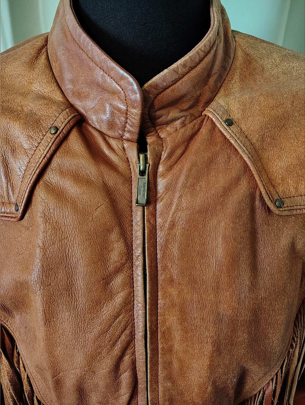 Wilson Leather Fringe Tassel Jacket Burnt Orange Women 80s Vintage Retro Medium - Picture 3 of 16
